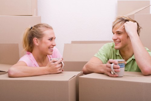 Office relocation items prepared for transport